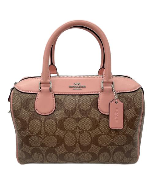 COACH（コーチ）COACH (コーチ) 2WAYバッグ ベージュ×ピンクの古着・服飾アイテム