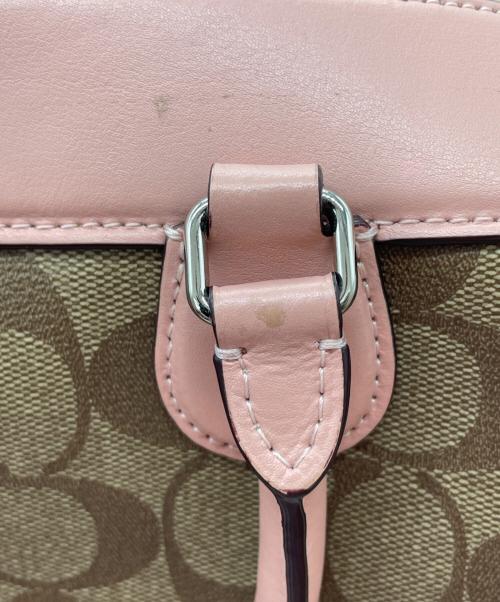 COACH（コーチ）COACH (コーチ) 2WAYバッグ ベージュ×ピンクの古着・服飾アイテム