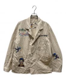 71 MICHAEL×TUNAGI JAPAN（ミシェル）の古着「エンプロイダリージャケット」｜ベージュ