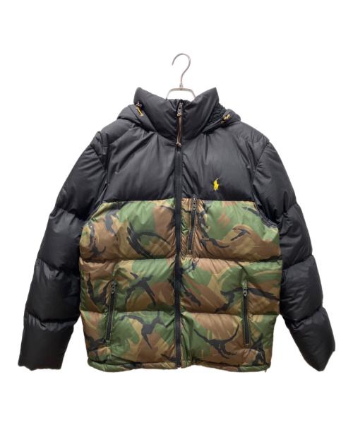 POLO RALPH LAUREN（ポロ・ラルフローレン）POLO RALPH LAUREN (ポロ・ラルフローレン) ダウンジャケット カーキ×ブラック サイズ:Mの古着・服飾アイテム