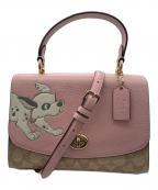 COACH×DISNEYコーチ×ディズニー）の古着「シグネチャー 2WAYバッグ 」｜ピンク