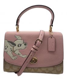 COACH×DISNEY（コーチ×ディズニー）の古着「シグネチャー 2WAYバッグ 」｜ピンク