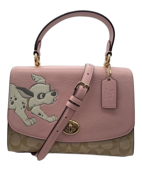 COACH（コーチ）COACH (コーチ) Disney (ディズニー) シグネチャー 2WAYバッグ  ピンクの古着・服飾アイテム
