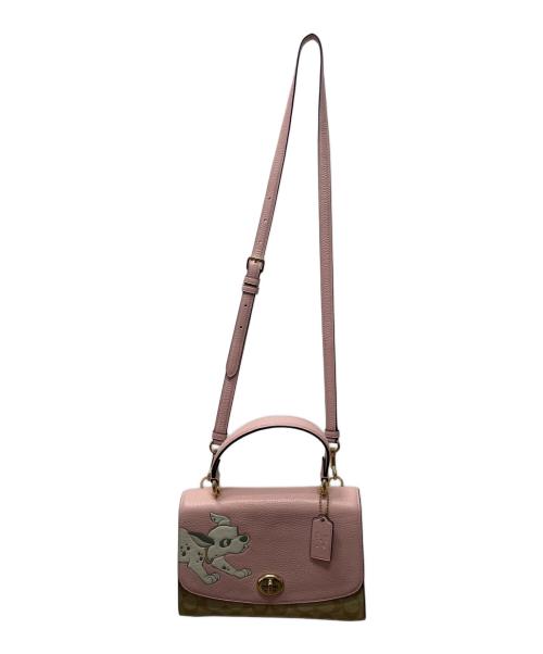 COACH（コーチ）COACH (コーチ) Disney (ディズニー) シグネチャー 2WAYバッグ  ピンクの古着・服飾アイテム