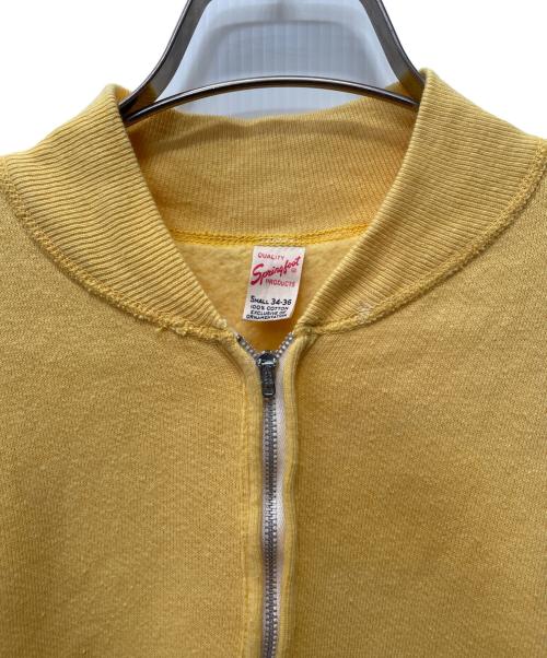 SPRINGFOOT（スプリングフット）SPRINGFOOT (スプリングフット) ハーフジップ 半袖スウェット イエロー サイズ:34-36の古着・服飾アイテム