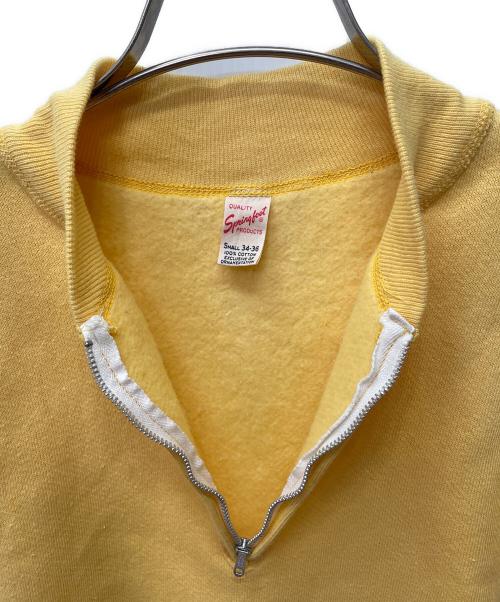 SPRINGFOOT（スプリングフット）SPRINGFOOT (スプリングフット) ハーフジップ 半袖スウェット イエロー サイズ:34-36の古着・服飾アイテム
