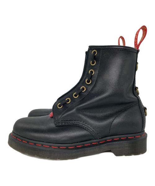 Dr.Martens（ドクターマーチン）Dr.Martens (ドクターマーチン) ショートブーツ YEAR OF THE RABBIT ブラック×レッド サイズ:23.5の古着・服飾アイテム