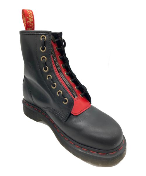 Dr.Martens（ドクターマーチン）Dr.Martens (ドクターマーチン) ショートブーツ YEAR OF THE RABBIT ブラック×レッド サイズ:23.5の古着・服飾アイテム
