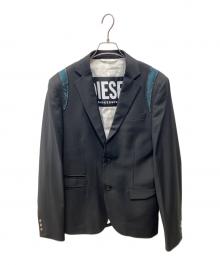 DIESEL（ディーゼル）の古着「切替テーラードジャケット」｜ブラック