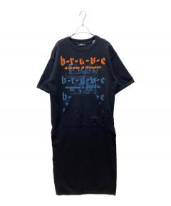 中古・古着通販】DIESEL (ディーゼル) 刺繍シャツワンピース ブラック