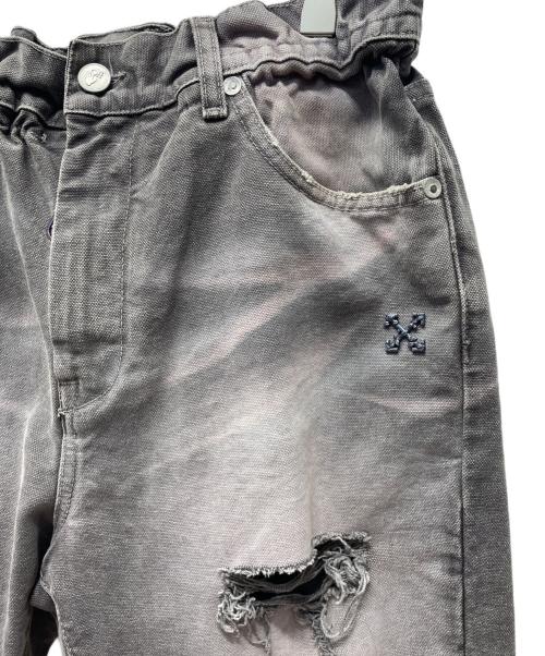 OFFWHITE（オフホワイト）OFFWHITE (オフホワイト) LOW CROTCH Jeans Grey ブラック サイズ:76cm (W30)の古着・服飾アイテム