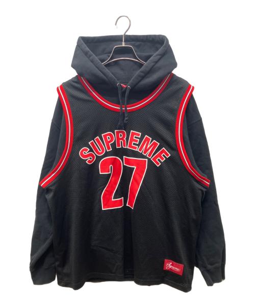SUPREME（シュプリーム）Supreme (シュプリーム) Basketball Jersey Hooded ブラック サイズ:XLの古着・服飾アイテム