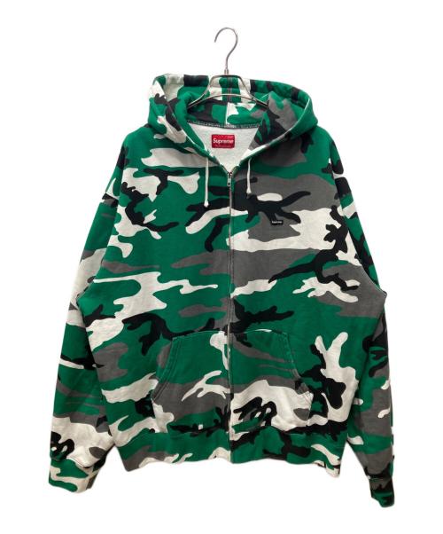 SUPREME（シュプリーム）Supreme (シュプリーム) Small Box Zip Up Hooded Sweatshirt グリーン×グレー サイズ:XXLの古着・服飾アイテム