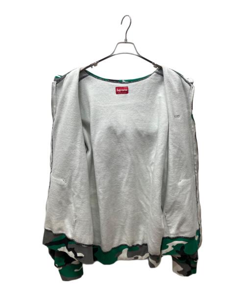 SUPREME（シュプリーム）Supreme (シュプリーム) Small Box Zip Up Hooded Sweatshirt グリーン×グレー サイズ:XXLの古着・服飾アイテム