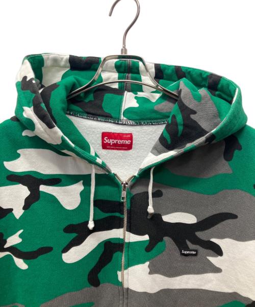 SUPREME（シュプリーム）Supreme (シュプリーム) Small Box Zip Up Hooded Sweatshirt グリーン×グレー サイズ:XXLの古着・服飾アイテム