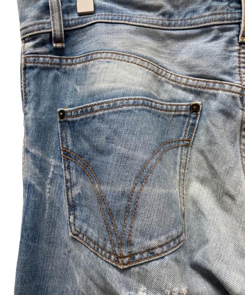 DOLCE & GABBANA（ドルチェ＆ガッバーナ）DOLCE & GABBANA (ドルチェ＆ガッバーナ) クラッシュ加工デニムパンツ インディゴ サイズ:83.5cm (W33)の古着・服飾アイテム