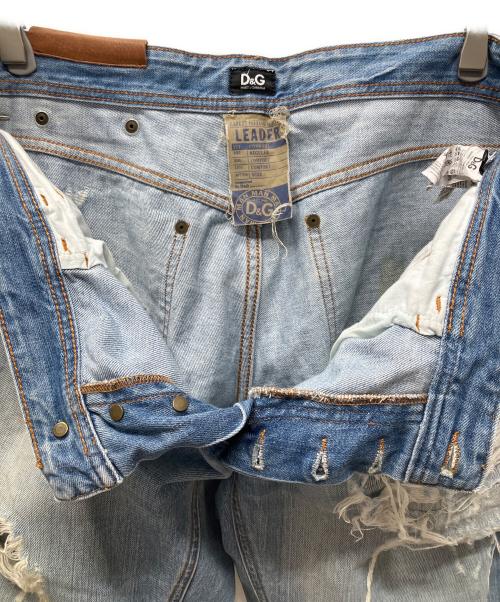 DOLCE & GABBANA（ドルチェ＆ガッバーナ）DOLCE & GABBANA (ドルチェ＆ガッバーナ) クラッシュ加工デニムパンツ インディゴ サイズ:83.5cm (W33)の古着・服飾アイテム