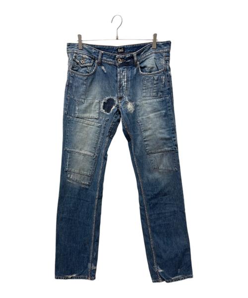 DOLCE & GABBANA（ドルチェ＆ガッバーナ）DOLCE & GABBANA (ドルチェ＆ガッバーナ) ダメージ加工デニムパンツ インディゴ サイズ:81cm（W32）の古着・服飾アイテム
