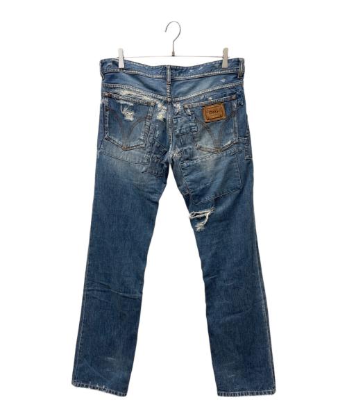 DOLCE & GABBANA（ドルチェ＆ガッバーナ）DOLCE & GABBANA (ドルチェ＆ガッバーナ) ダメージ加工デニムパンツ インディゴ サイズ:81cm（W32）の古着・服飾アイテム