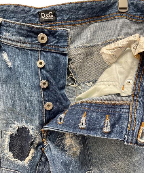 DOLCE & GABBANA（ドルチェ＆ガッバーナ）DOLCE & GABBANA (ドルチェ＆ガッバーナ) ダメージ加工デニムパンツ インディゴ サイズ:81cm（W32）の古着・服飾アイテム