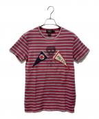 RRLダブルアールエル）の古着「半袖カットソー　Pirate Flag Theme Striped T-shirt」｜レッド