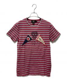 RRL（ダブルアールエル）の古着「半袖カットソー　Pirate Flag Theme Striped T-shirt」｜レッド