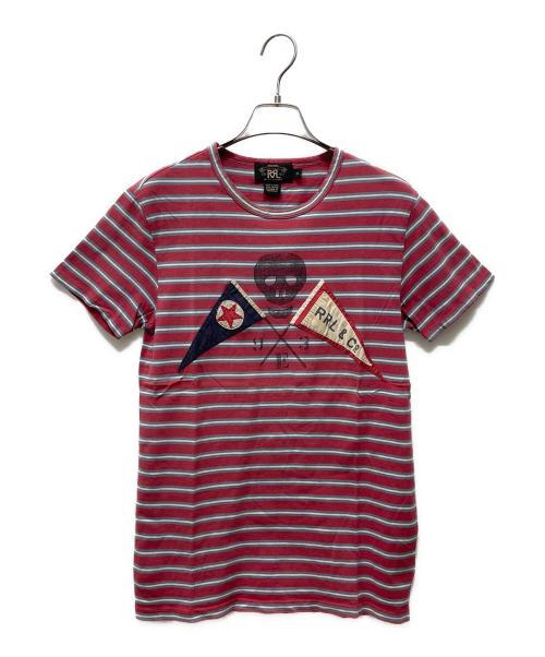 RRL（ダブルアールエル）RRL (ダブルアールエル) 半袖カットソー　Pirate Flag Theme Striped T-shirt レッド サイズ:XSの古着・服飾アイテム