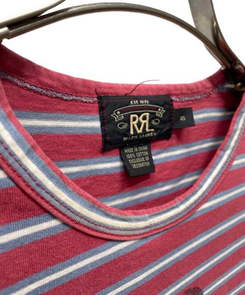RRL（ダブルアールエル）RRL (ダブルアールエル) 半袖カットソー　Pirate Flag Theme Striped T-shirt レッド サイズ:XSの古着・服飾アイテム