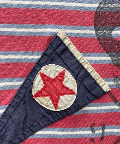 RRL（ダブルアールエル）RRL (ダブルアールエル) 半袖カットソー　Pirate Flag Theme Striped T-shirt レッド サイズ:XSの古着・服飾アイテム