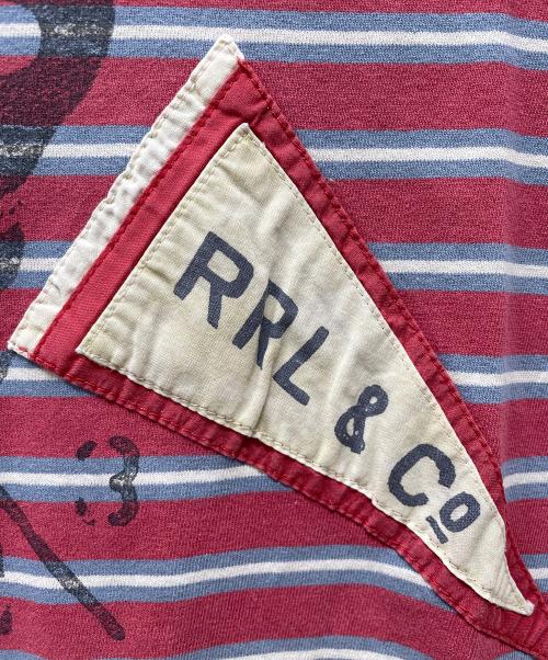 RRL（ダブルアールエル）RRL (ダブルアールエル) 半袖カットソー　Pirate Flag Theme Striped T-shirt レッド サイズ:XSの古着・服飾アイテム