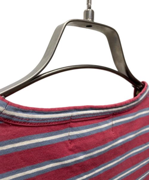 RRL（ダブルアールエル）RRL (ダブルアールエル) 半袖カットソー　Pirate Flag Theme Striped T-shirt レッド サイズ:XSの古着・服飾アイテム