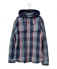 POLO RALPH LAUREN（ポロ・ラルフローレン）の古着「フードネルパーカー」｜ネイビー×ブルー