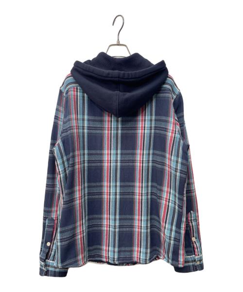 POLO RALPH LAUREN（ポロ・ラルフローレン）POLO RALPH LAUREN (ポロ・ラルフローレン) フードネルパーカー ネイビー×ブルー サイズ:Mの古着・服飾アイテム