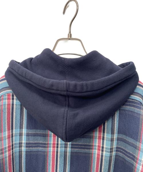 POLO RALPH LAUREN（ポロ・ラルフローレン）POLO RALPH LAUREN (ポロ・ラルフローレン) フードネルパーカー ネイビー×ブルー サイズ:Mの古着・服飾アイテム