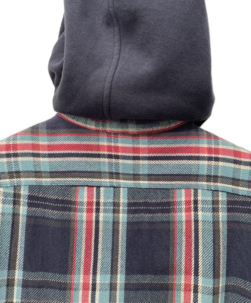 POLO RALPH LAUREN（ポロ・ラルフローレン）POLO RALPH LAUREN (ポロ・ラルフローレン) フードネルパーカー ネイビー×ブルー サイズ:Mの古着・服飾アイテム