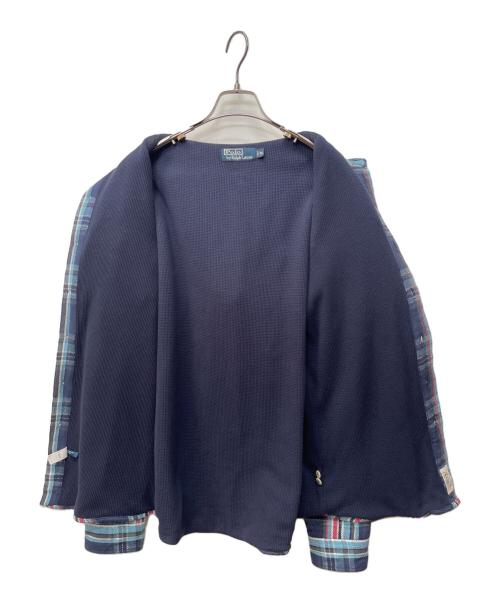 POLO RALPH LAUREN（ポロ・ラルフローレン）POLO RALPH LAUREN (ポロ・ラルフローレン) フードネルパーカー ネイビー×ブルー サイズ:Mの古着・服飾アイテム