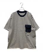and wanderアンドワンダー）の古着「stripe pocket SS T」｜アイボリー×ネイビー