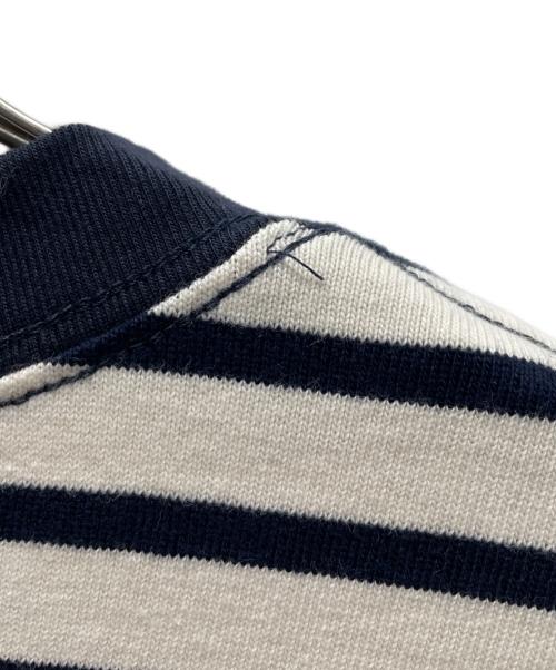 and wander（アンドワンダー）and wander (アンドワンダー) stripe pocket SS T アイボリー×ネイビー サイズ:XL 未使用品の古着・服飾アイテム