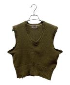 Rugby knitting millsラグビーニッティングミルズ）の古着「ベスト」｜カーキ