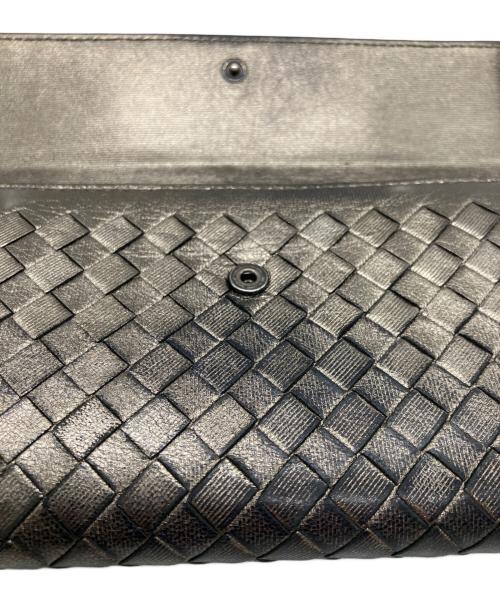 BOTTEGA VENETA（ボッテガベネタ）BOTTEGA VENETA (ボッテガベネタ) イントレチャート 長財布 メタリックの古着・服飾アイテム