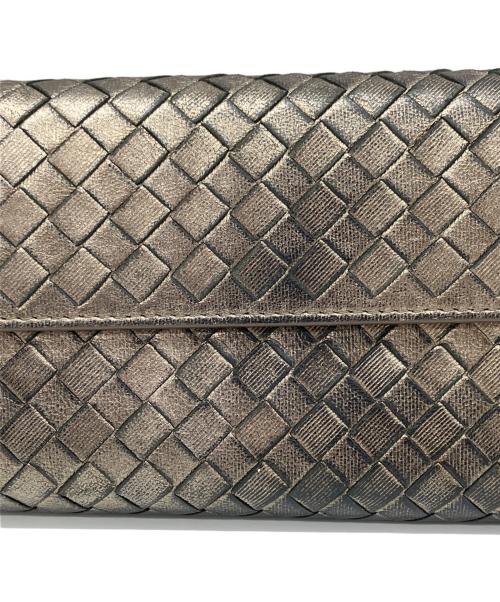 BOTTEGA VENETA（ボッテガベネタ）BOTTEGA VENETA (ボッテガベネタ) イントレチャート 長財布 メタリックの古着・服飾アイテム