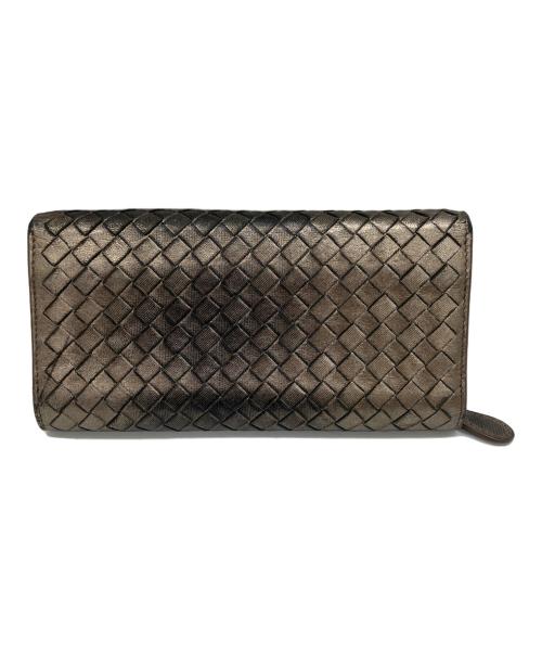 BOTTEGA VENETA（ボッテガベネタ）BOTTEGA VENETA (ボッテガベネタ) イントレチャート 長財布 メタリックの古着・服飾アイテム