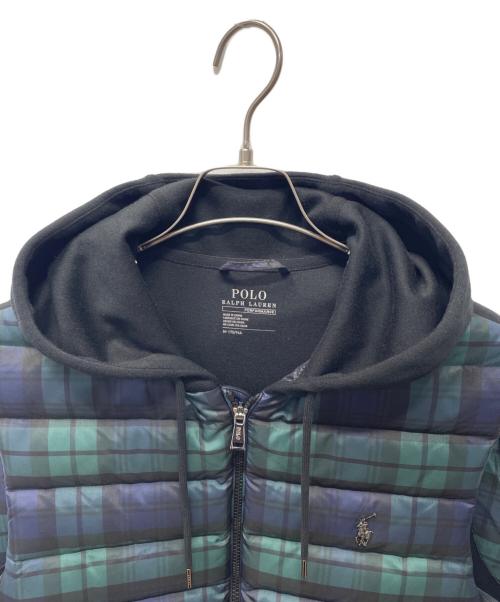 POLO RALPH LAUREN（ポロ・ラルフローレン）POLO RALPH LAUREN (ポロ・ラルフローレン) ダウンベスト グリーン×ブラック サイズ:Mの古着・服飾アイテム