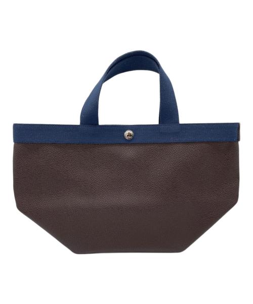 Herve Chapelier（エルベシャプリエ）Herve Chapelier (エルベシャプリエ) ハンドバッグ ネイビー×ブラウンの古着・服飾アイテム
