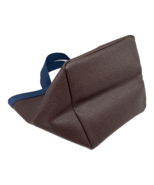 Herve Chapelier（エルベシャプリエ）Herve Chapelier (エルベシャプリエ) ハンドバッグ ネイビー×ブラウンの古着・服飾アイテム