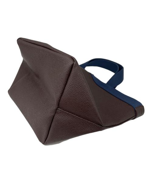 Herve Chapelier（エルベシャプリエ）Herve Chapelier (エルベシャプリエ) ハンドバッグ ネイビー×ブラウンの古着・服飾アイテム