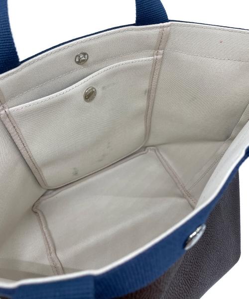 Herve Chapelier（エルベシャプリエ）Herve Chapelier (エルベシャプリエ) ハンドバッグ ネイビー×ブラウンの古着・服飾アイテム