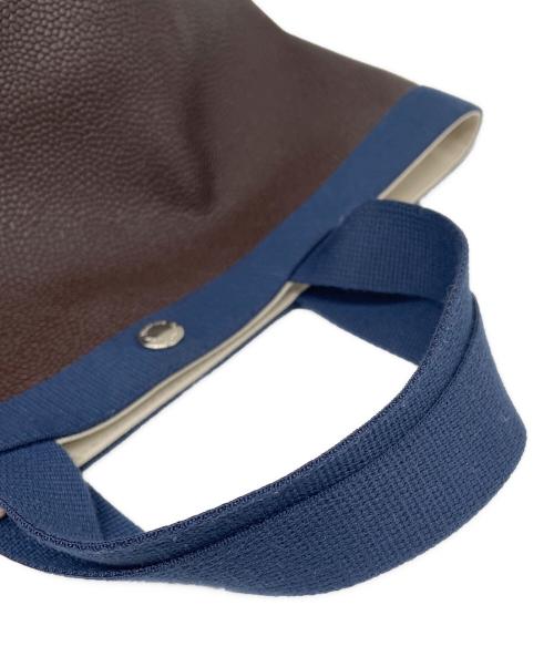 Herve Chapelier（エルベシャプリエ）Herve Chapelier (エルベシャプリエ) ハンドバッグ ネイビー×ブラウンの古着・服飾アイテム