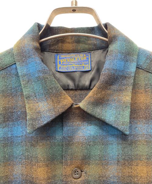 PENDLETON（ペンドルトン）PENDLETON (ペンドルトン) ボードシャツ 50's ブルー サイズ:Mの古着・服飾アイテム