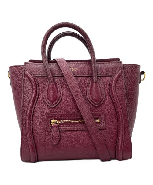 CELINE（セリーヌ）CELINE (セリーヌ) ラゲージ ナノ 2WAYショルダーバッグ レッドの古着・服飾アイテム